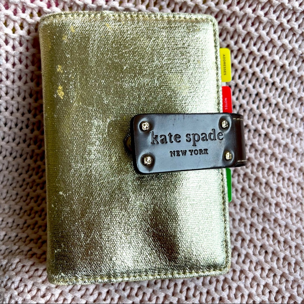 Kate Spade Deborah or Debra Vintage Planner Rare Gold Metallic Pocket Size